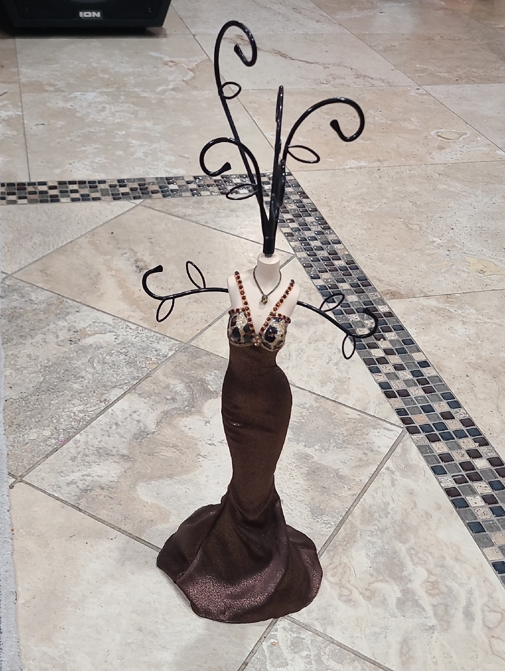 Brown Dress Form Jewelry Tree Organizer